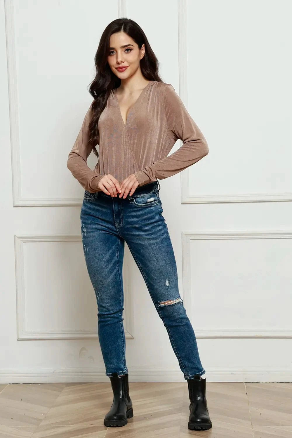 Bodysuits V-Neck Long Sleeve Bodysuit V-Neck Long Sleeve Bodysuit