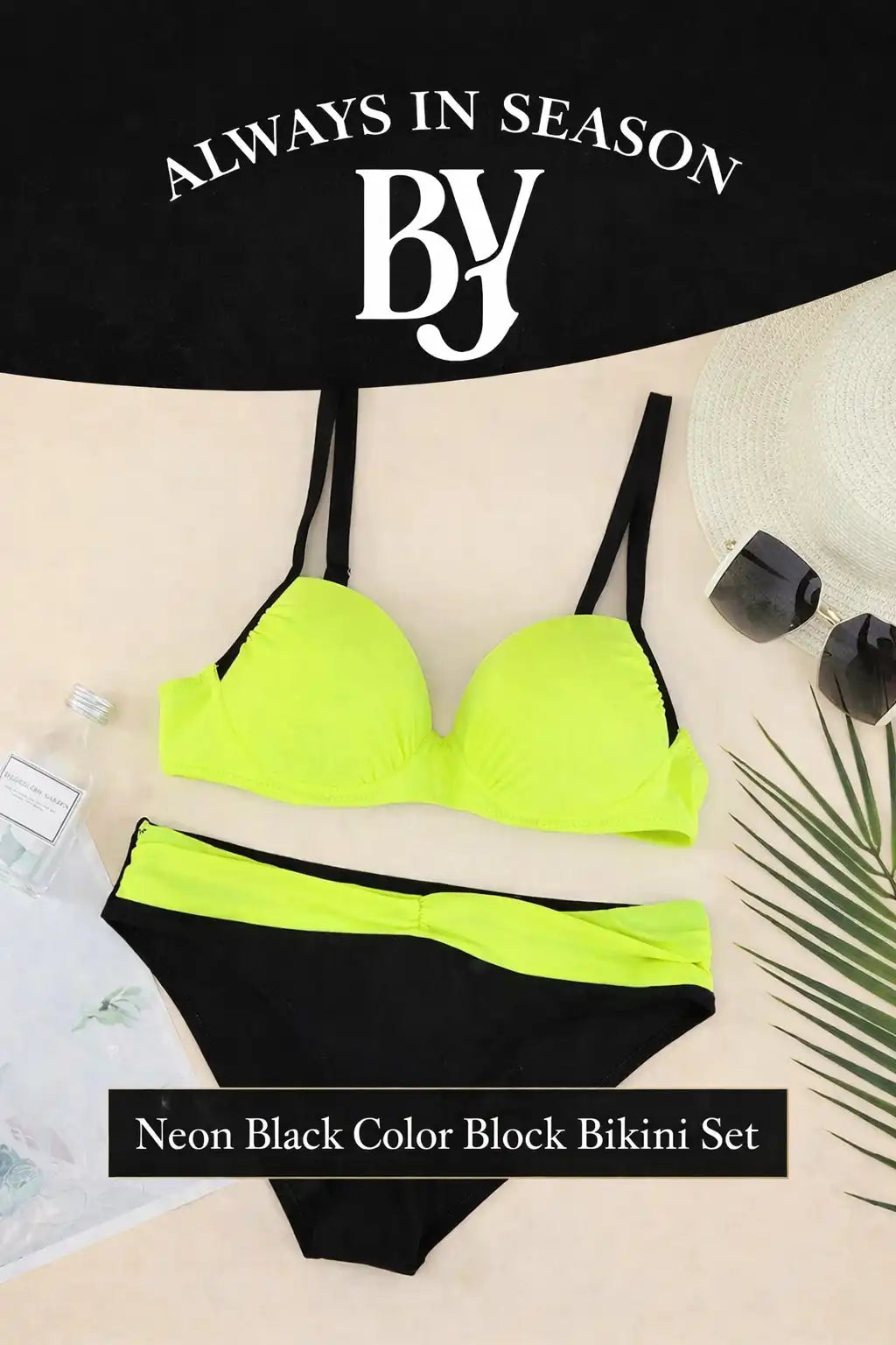 Bikini à décolleté cœur contrasté