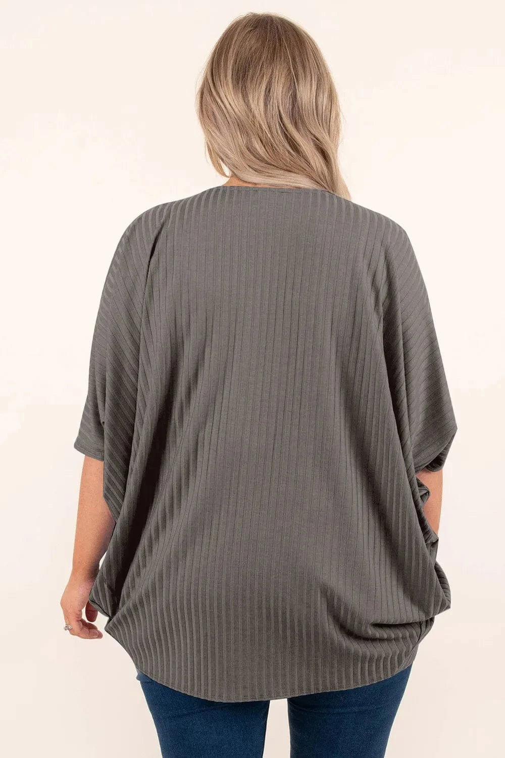 Plus Size Ribbed Cocoon Cover Up coverups