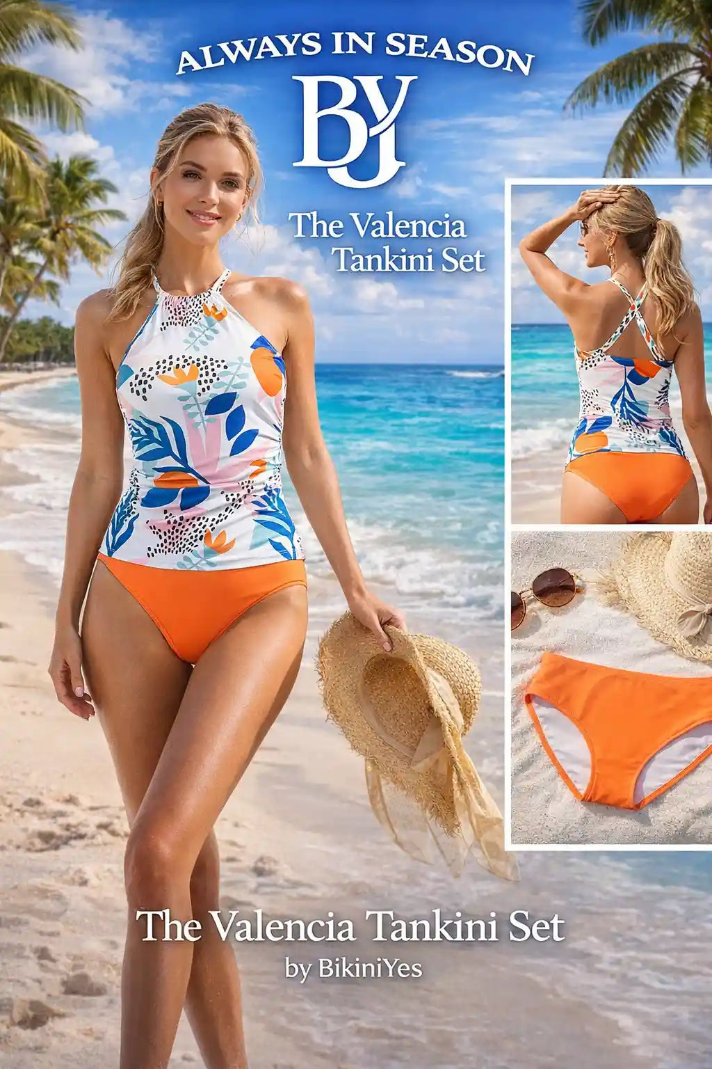 Crisscross Printed Two Piece Swim Set