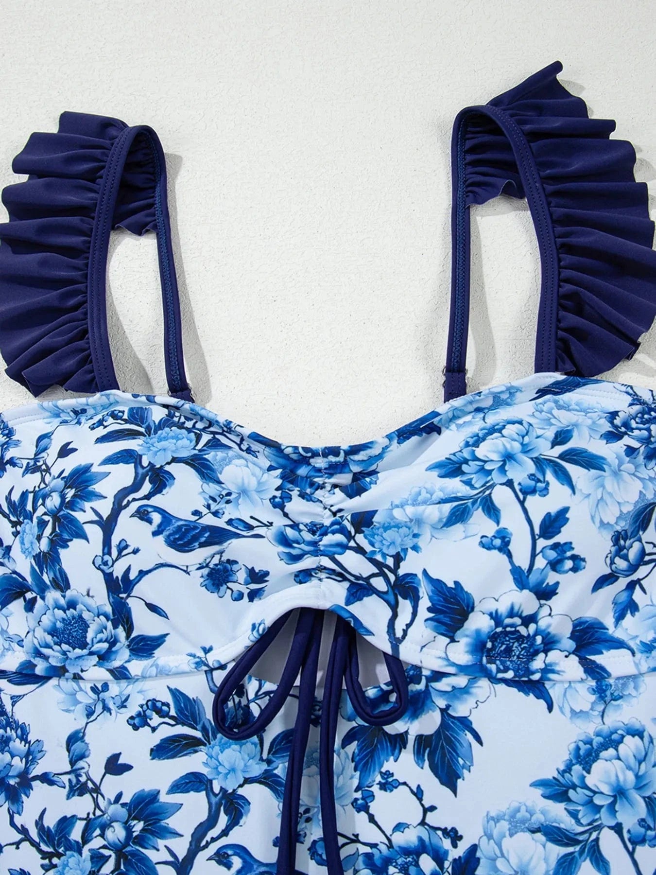 Cutout Ruffled Spaghetti Strap One-Piece Swimwear