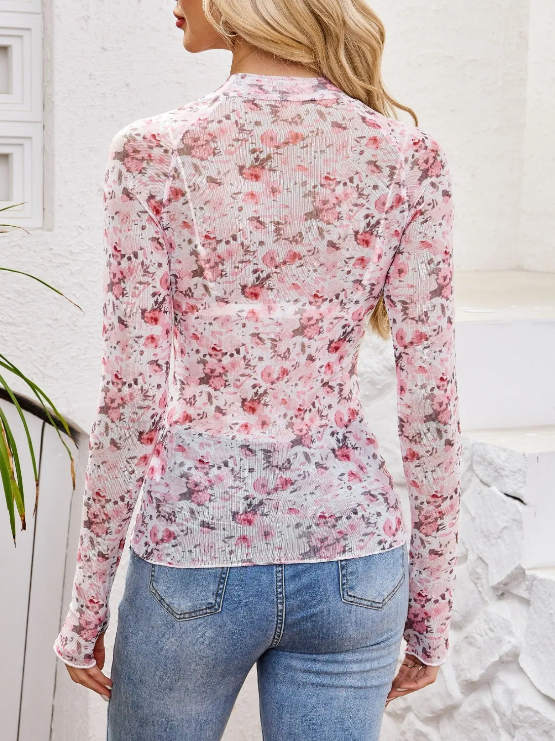 floral long sleeve top
