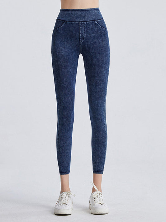 Dark Wide Waistband Sports Leggings