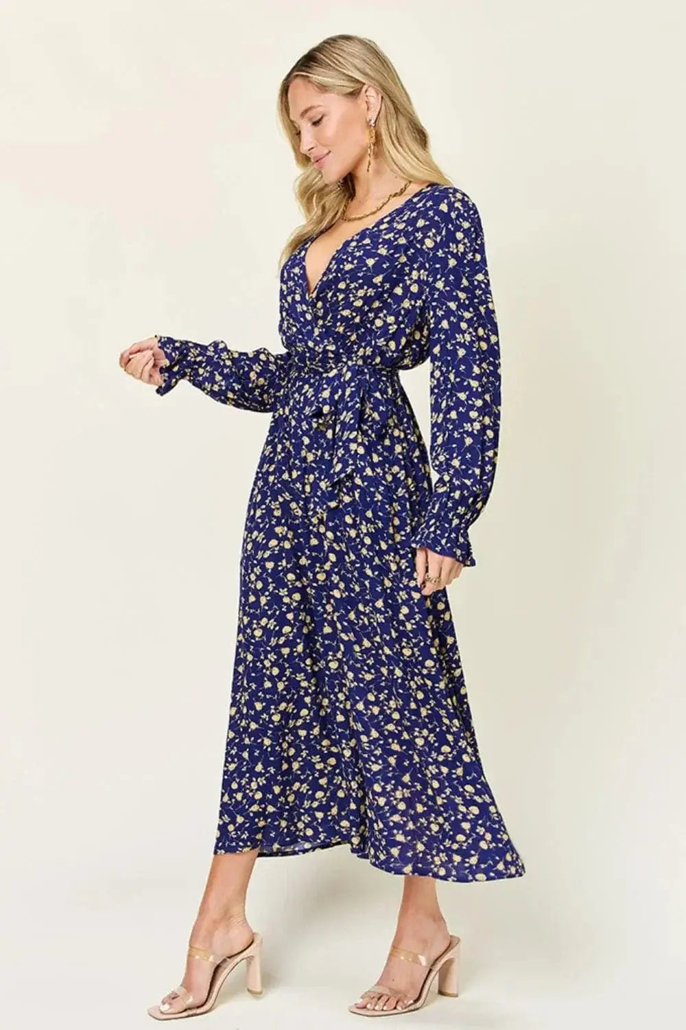 Dresses Double Take Full Size Tie Back Flounce Sleeve Dress Double Take Full Size Tie Back Flounce Sleeve Dress