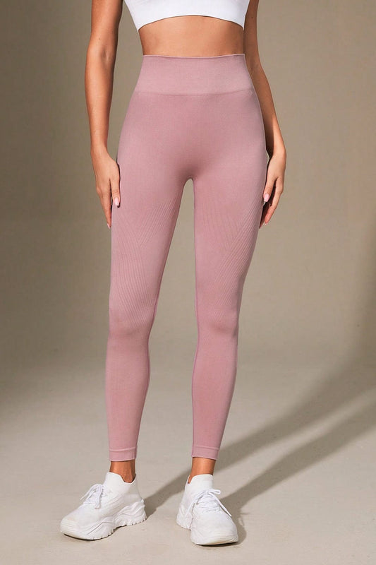Dusty Pink Wide Waistband Sports Leggings