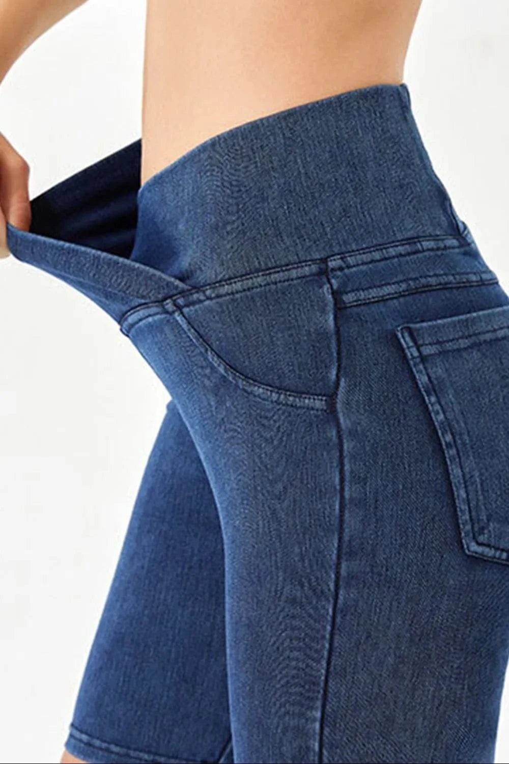 Basic Bae Asymmetrical Waist Denim Shorts with Pockets everyday essentials