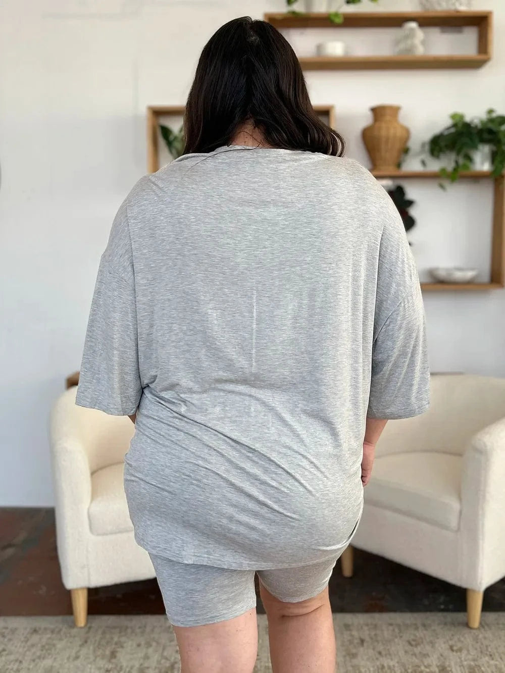 Basic Bae Bamboo Full Size Round Neck Drop Shoulder T-Shirt and Shorts Set everyday essentials