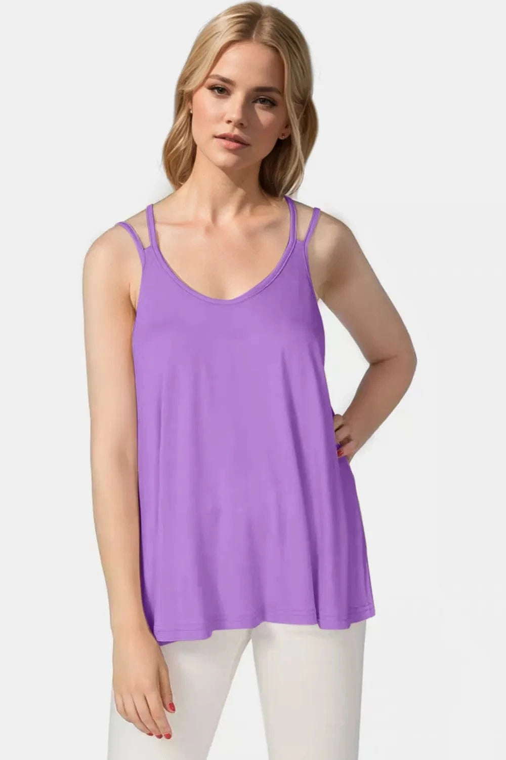 Basic Bae Bamboo Scoop Neck Double Spaghetti Straps Cami everyday essentials