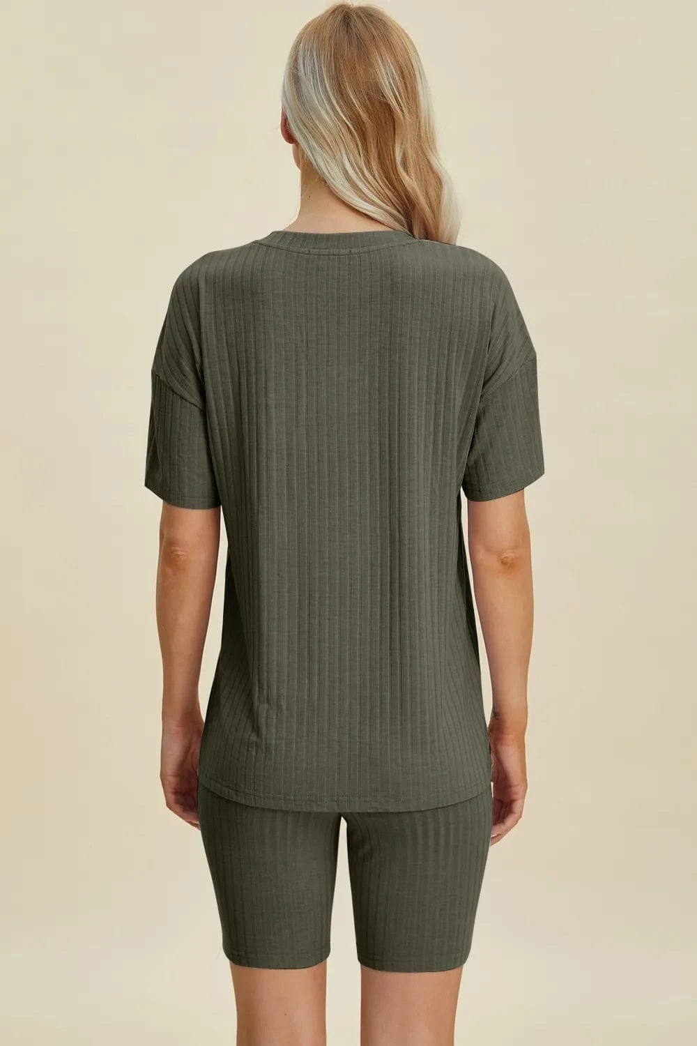 Basic Bae Full Size Ribbed V-Neck Short Sleeve Top and Shorts Set everyday essentials