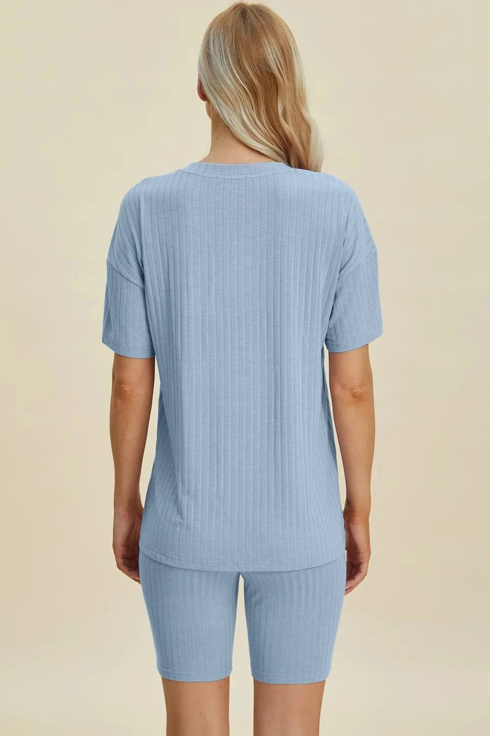 Basic Bae Full Size Ribbed V-Neck Short Sleeve Top and Shorts Set everyday essentials