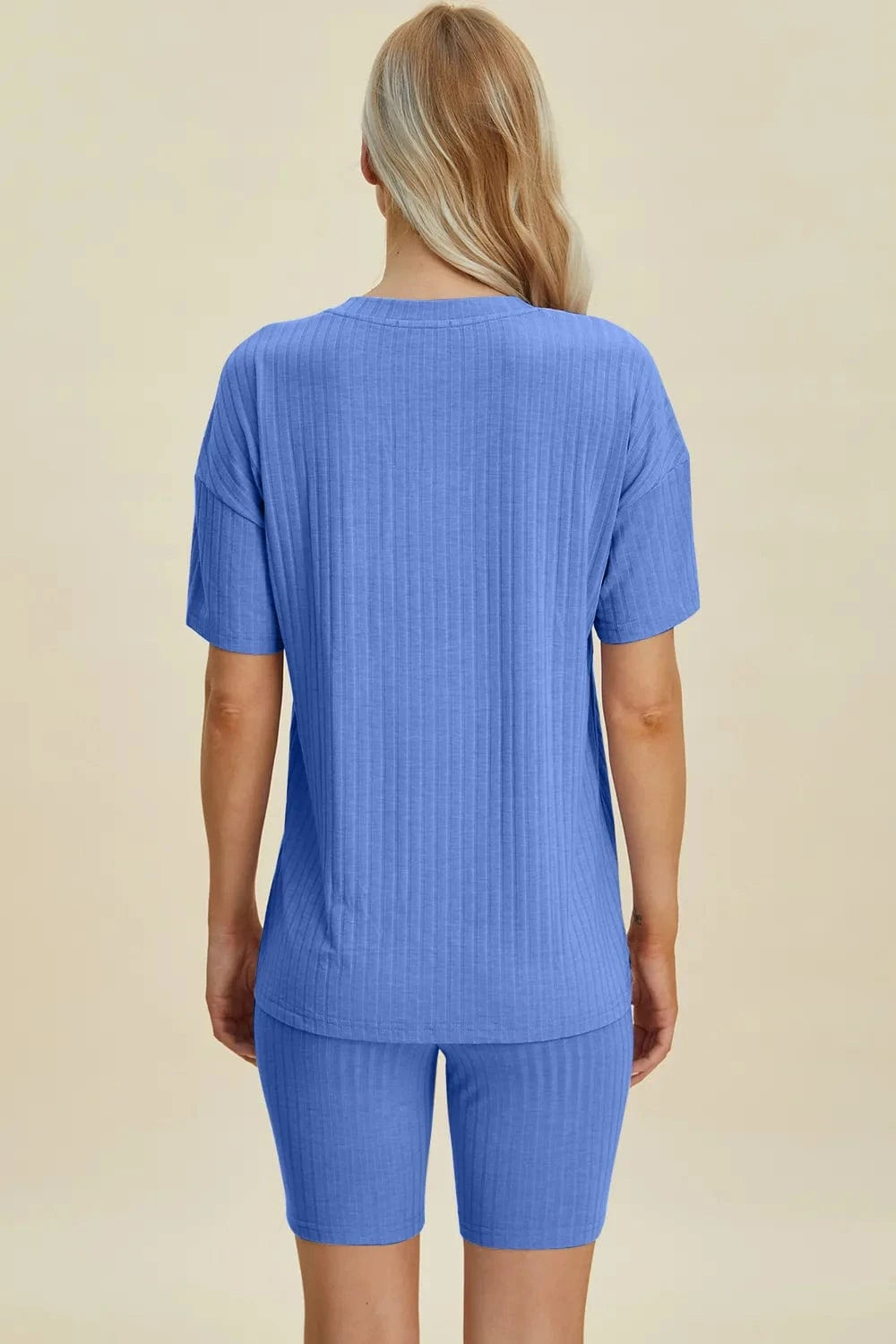 Basic Bae Full Size Ribbed V-Neck Short Sleeve Top and Shorts Set everyday essentials