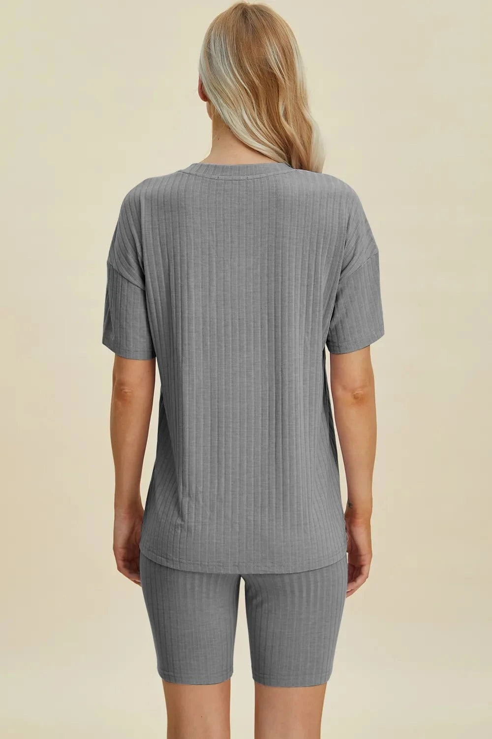 Basic Bae Full Size Ribbed V-Neck Short Sleeve Top and Shorts Set everyday essentials