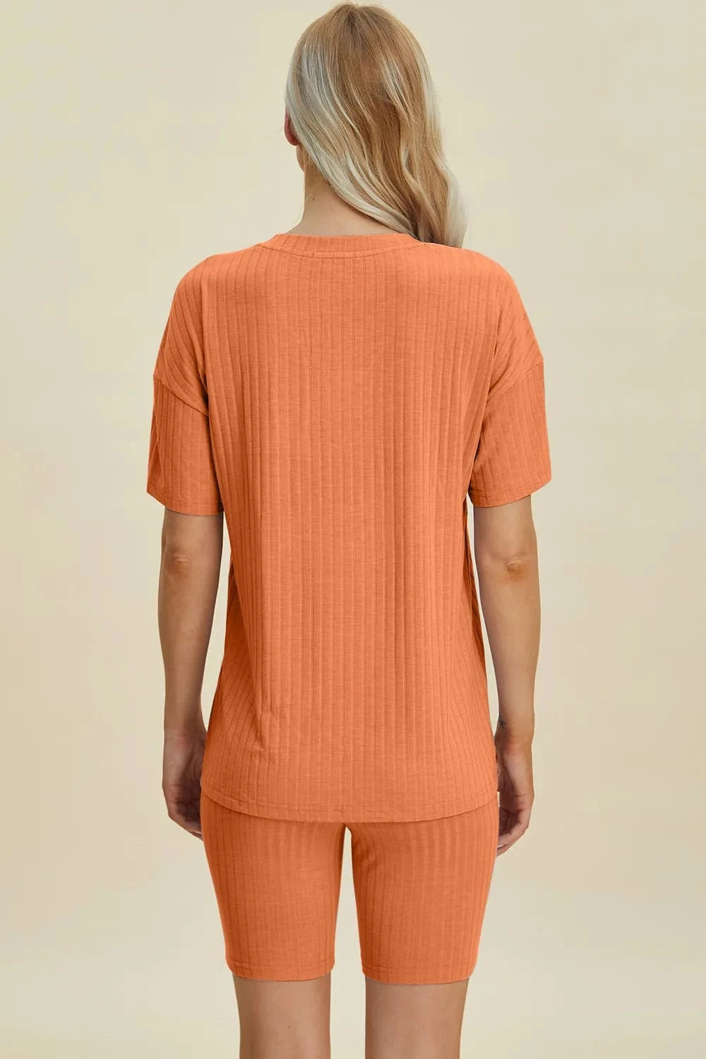 Basic Bae Full Size Ribbed V-Neck Short Sleeve Top and Shorts Set everyday essentials