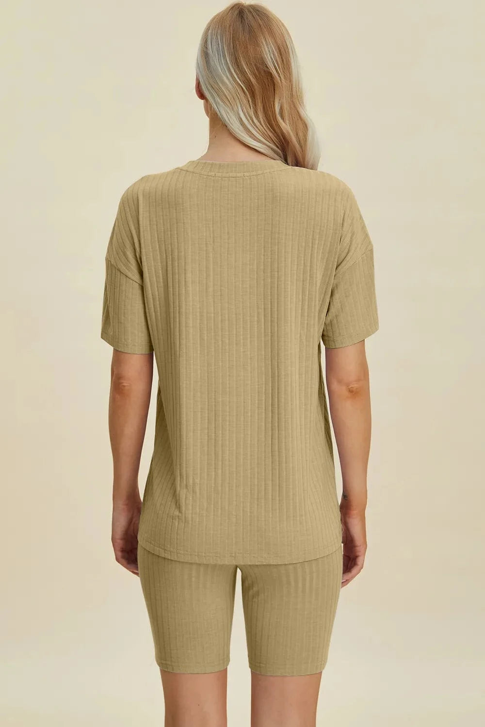 Basic Bae Full Size Ribbed V-Neck Short Sleeve Top and Shorts Set everyday essentials