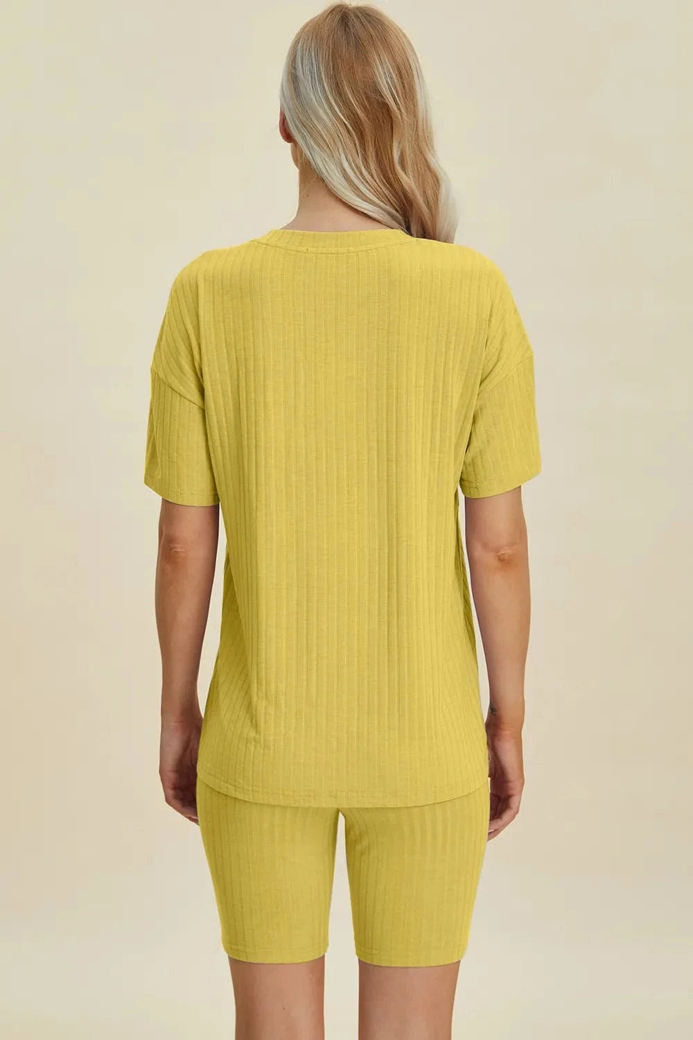 Basic Bae Full Size Ribbed V-Neck Short Sleeve Top and Shorts Set everyday essentials