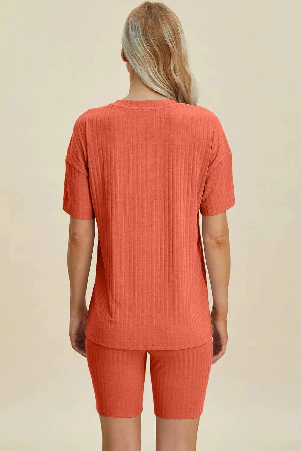 Basic Bae Full Size Ribbed V-Neck Short Sleeve Top and Shorts Set everyday essentials