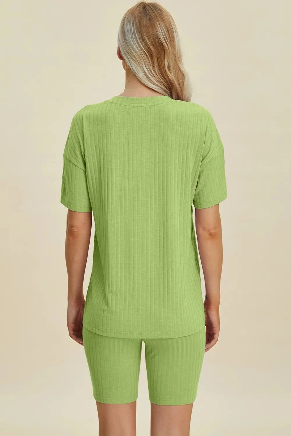 Basic Bae Full Size Ribbed V-Neck Short Sleeve Top and Shorts Set everyday essentials