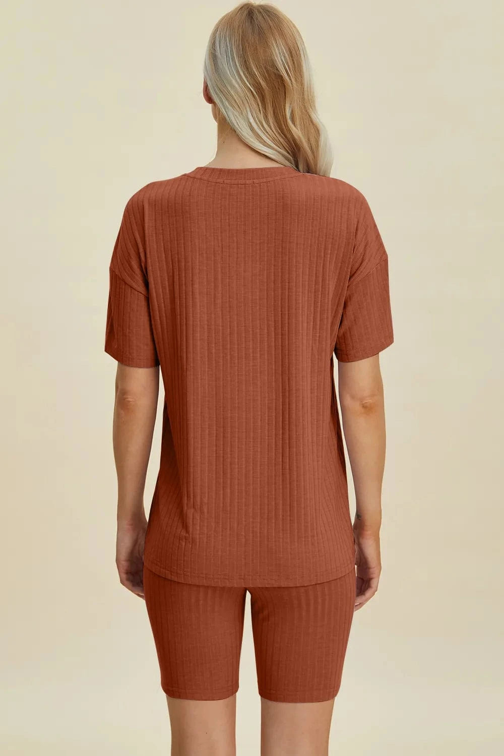 Basic Bae Full Size Ribbed V-Neck Short Sleeve Top and Shorts Set everyday essentials