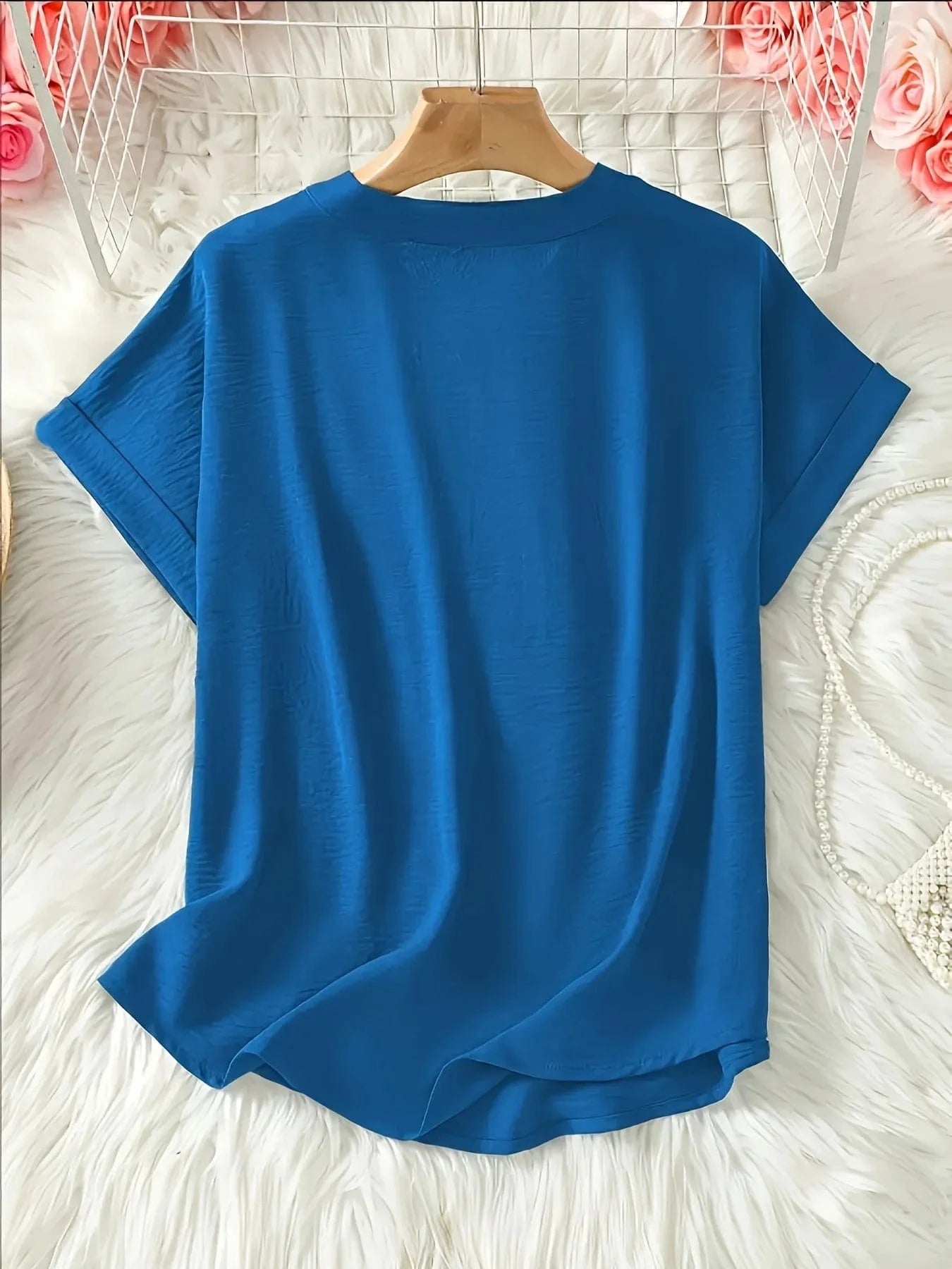 Casual Notched Short Sleeve Blouse everyday essentials