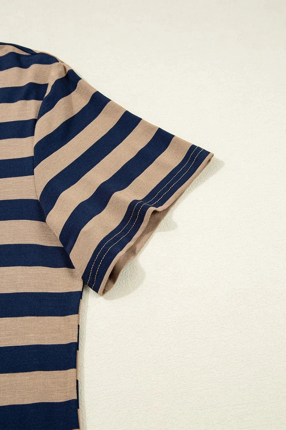 Casual Striped V-Neck Midi T-Shirt Dress everyday essentials