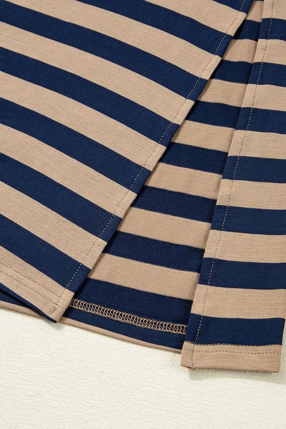 Casual Striped V-Neck Midi T-Shirt Dress everyday essentials
