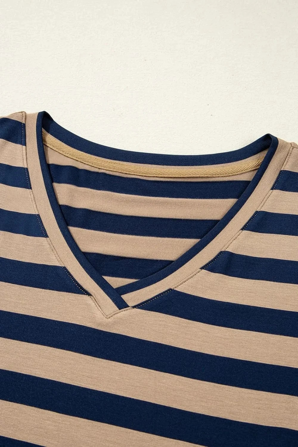 Casual Striped V-Neck Midi T-Shirt Dress everyday essentials