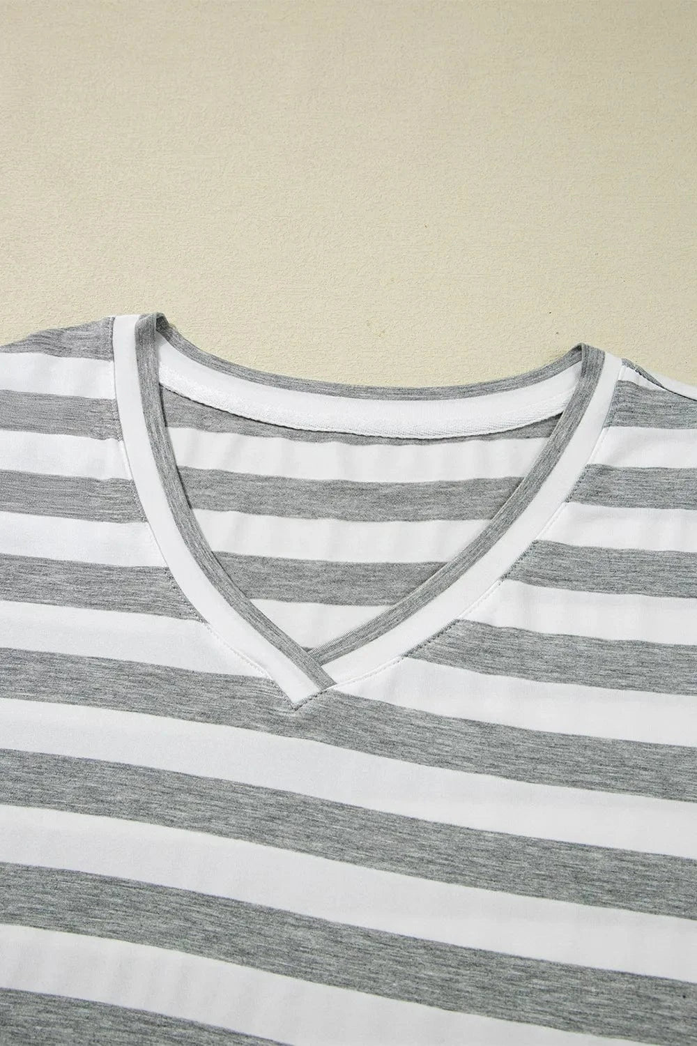 Casual Striped V-Neck Midi T-Shirt Dress everyday essentials