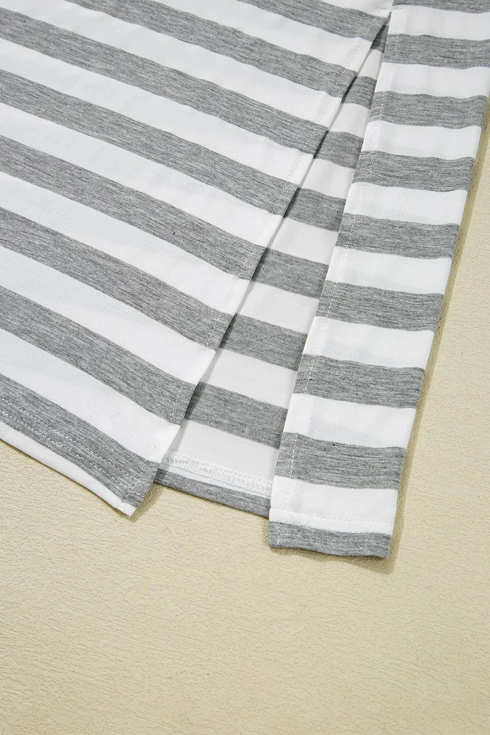 Casual Striped V-Neck Midi T-Shirt Dress everyday essentials