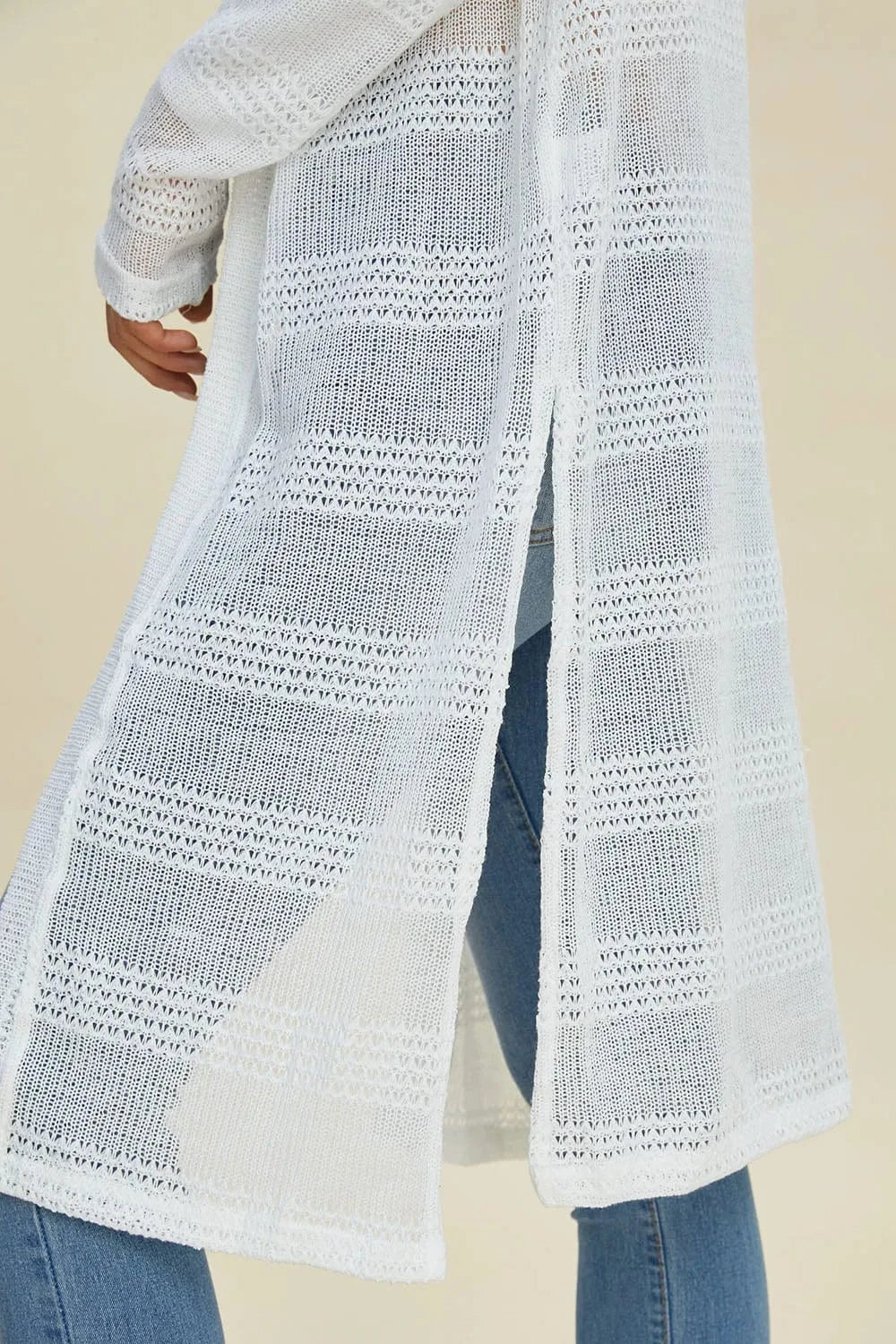 Double Take Full Size Open Front Longline Cardigan everyday essentials