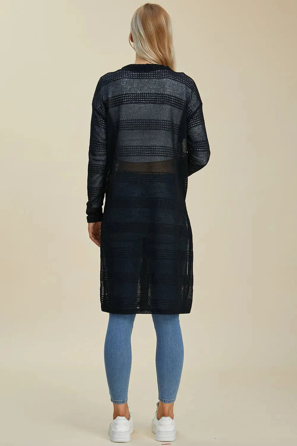 Double Take Full Size Open Front Longline Cardigan everyday essentials