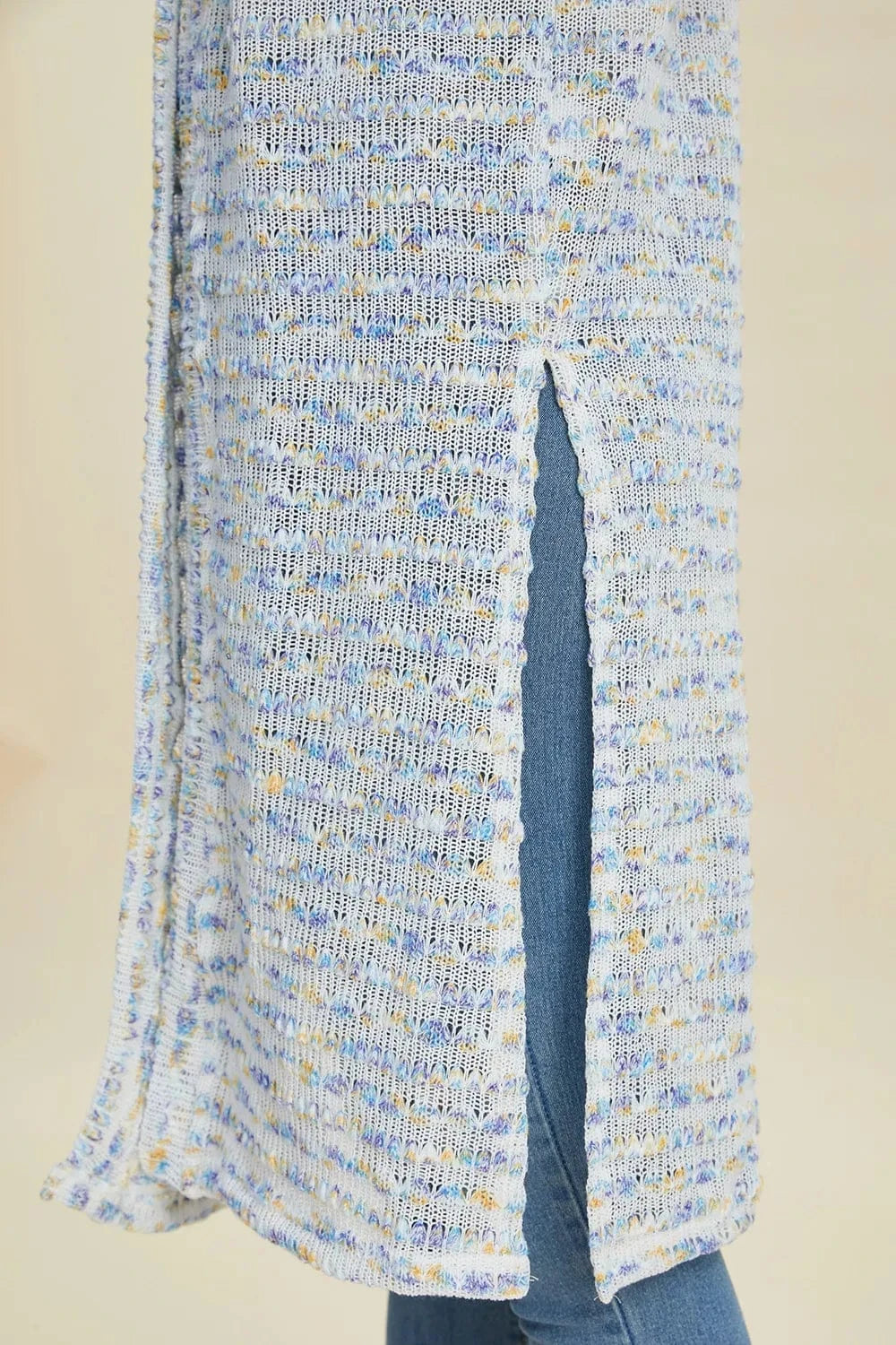 Double Take Full Size Open Front Longline Cardigan everyday essentials