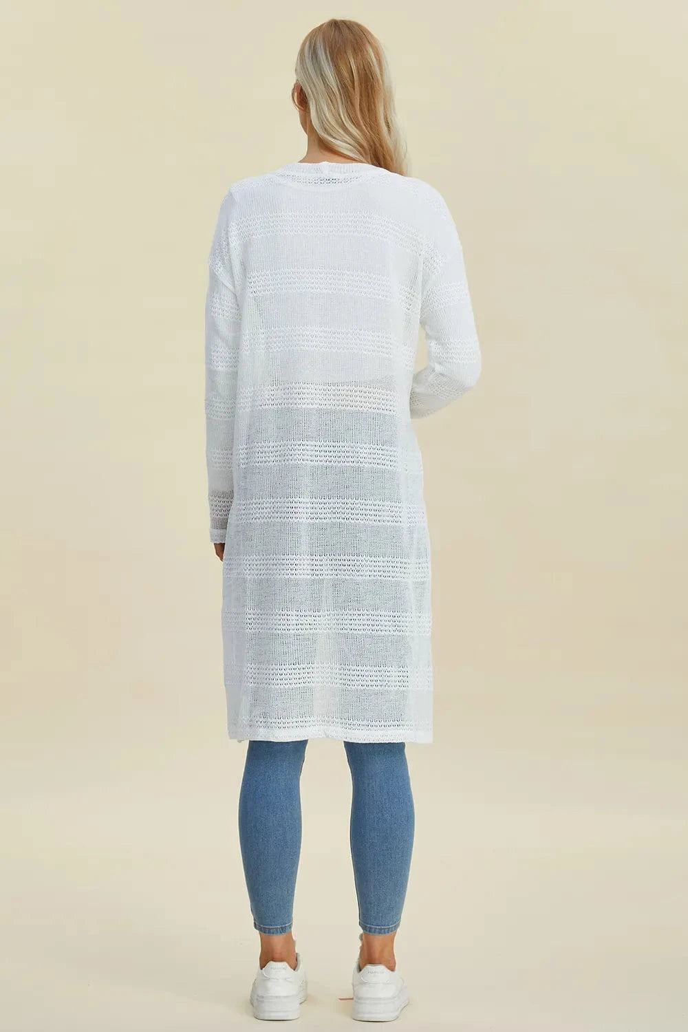 Double Take Full Size Open Front Longline Cardigan everyday essentials