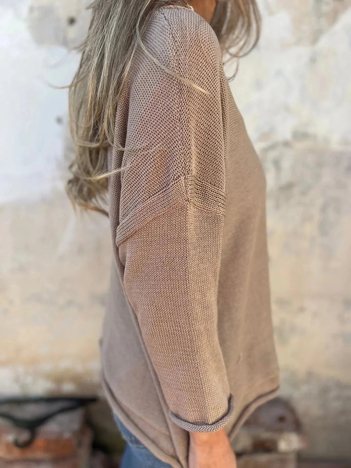 Full Size Casual V-Neck Knit Sweater Plus Size everyday essentials