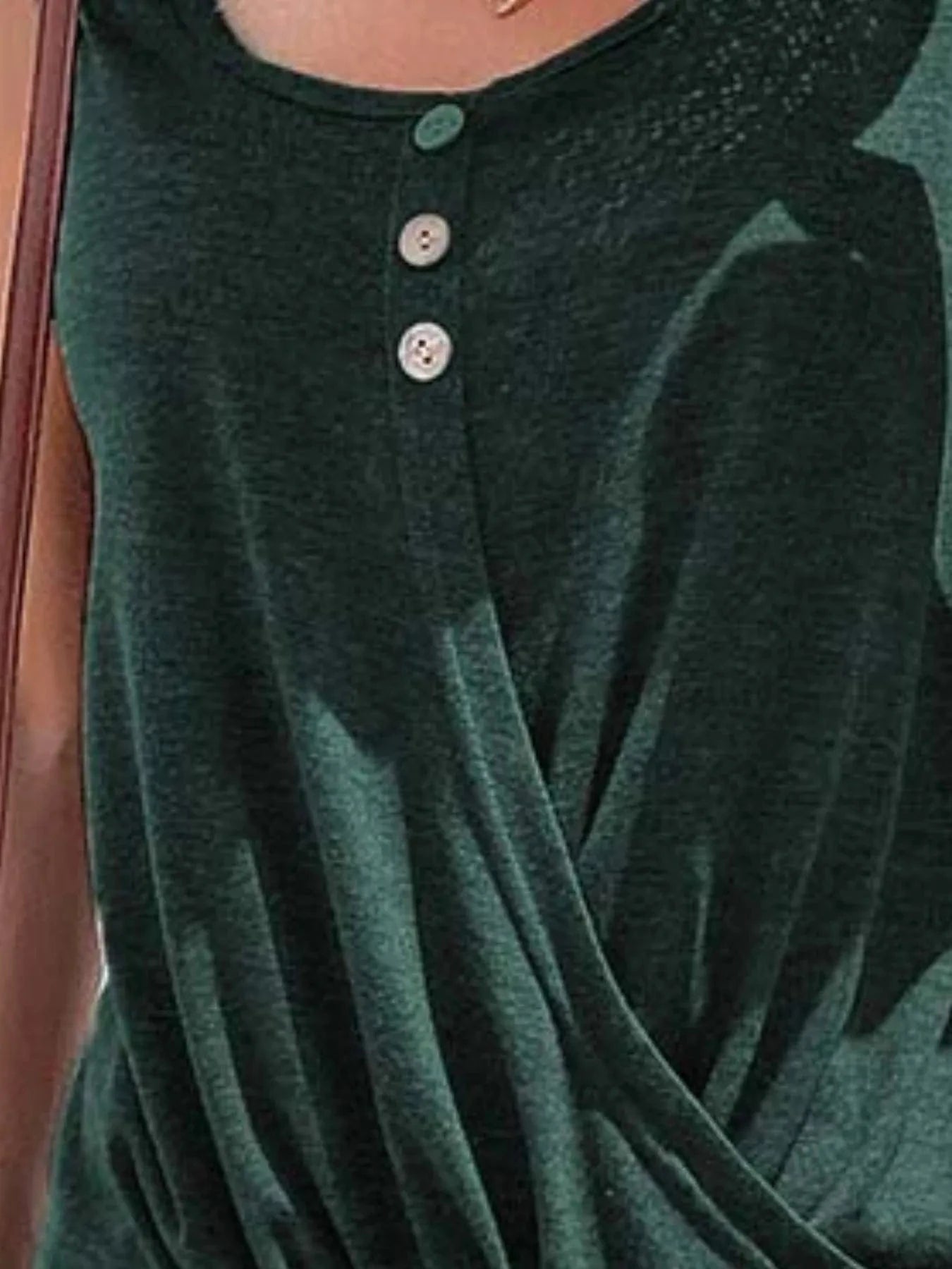 Full Size Twisted Hem Button Detail Tank Plus Size everyday essentials