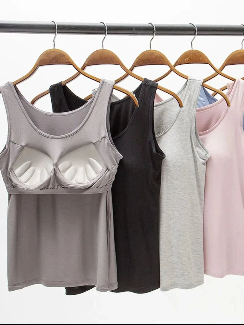 Full Size Wide Strap Modal Tank with Bra everyday essentials