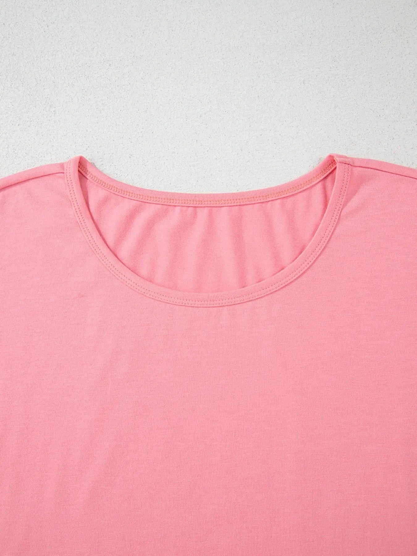 Ruffle Hem Round Neck Relaxed T-Shirt everyday essentials