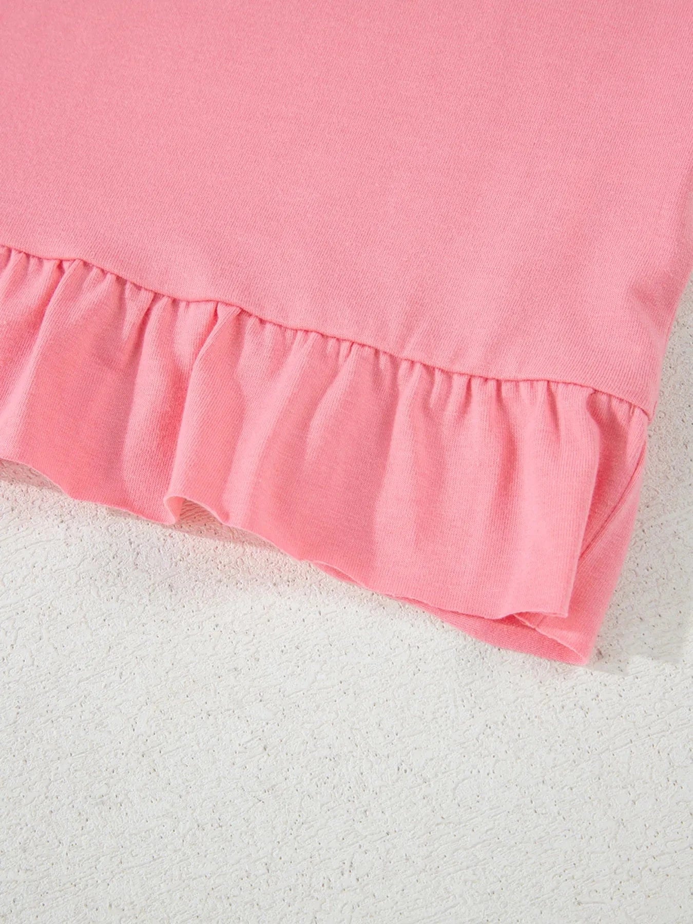 Ruffle Hem Round Neck Relaxed T-Shirt everyday essentials