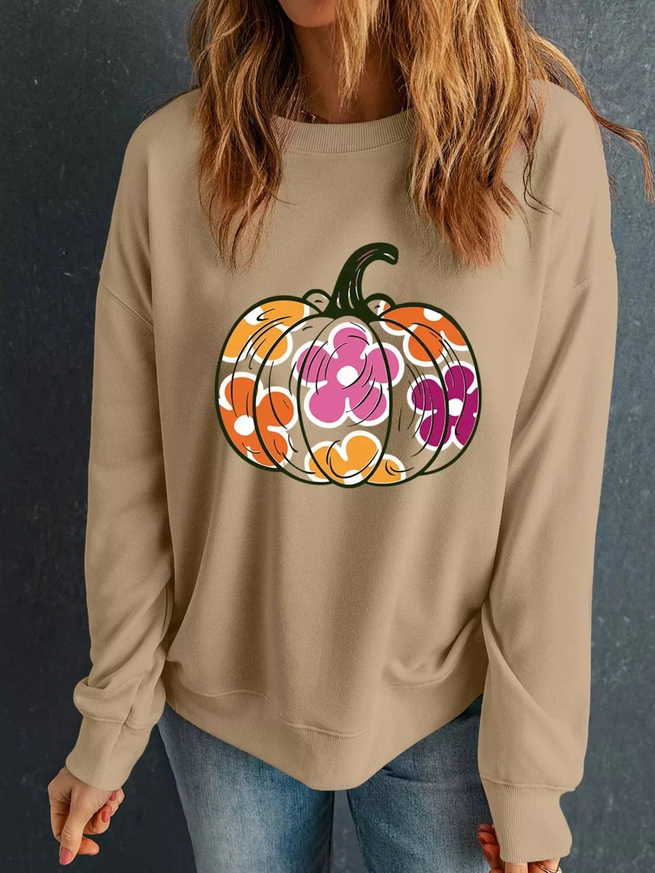 Halloween sweaters Halloween Floral Pumpkin Graphic Drop Shoulder Sweatshirt Halloween Floral Pumpkin Graphic Drop Shoulder Sweatshirt