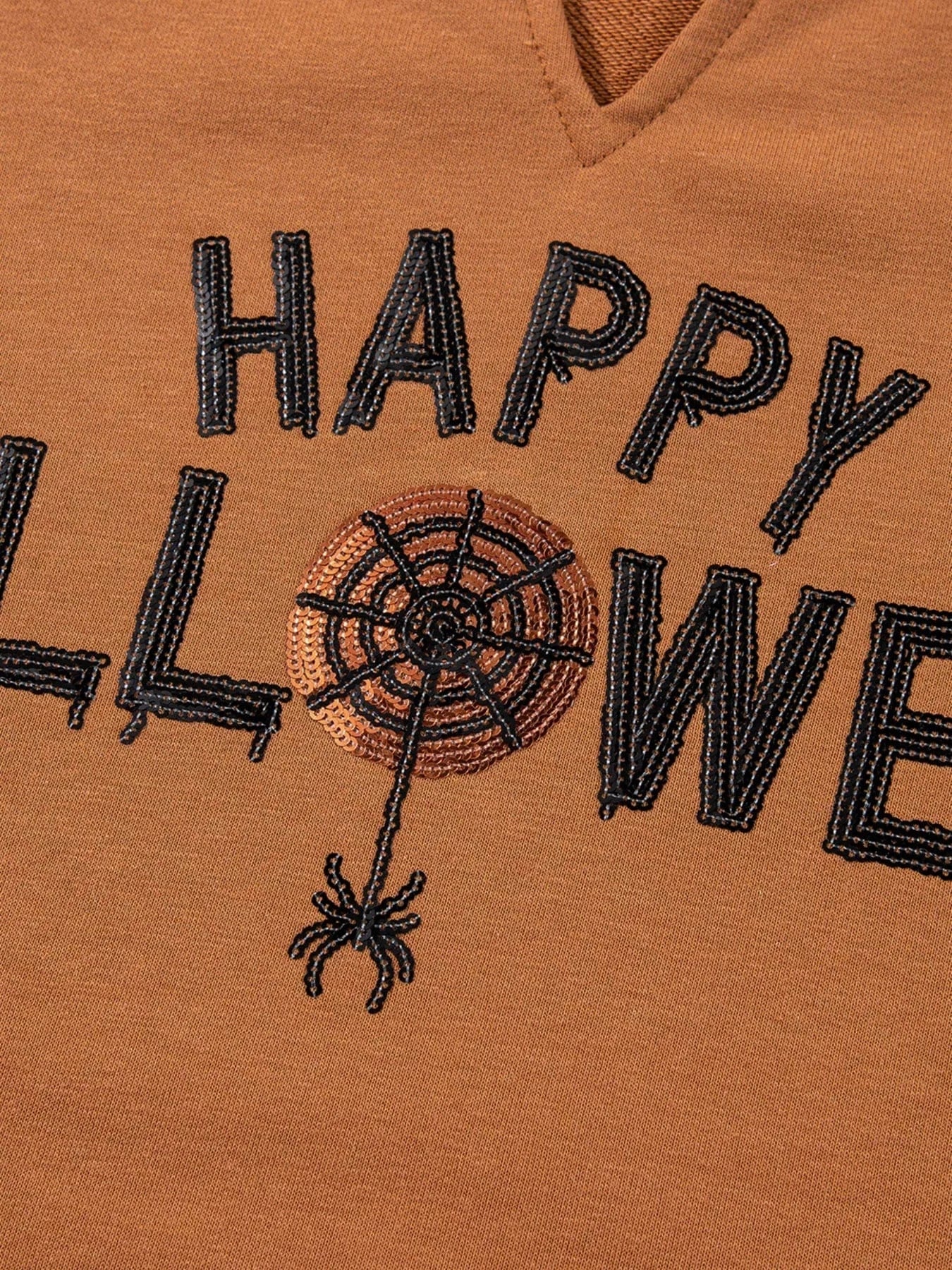 Halloween sweaters Happy Halloween Graphic Notched Long Sleeve Loose Top Happy Halloween Graphic Notched Long Sleeve Loose Top
