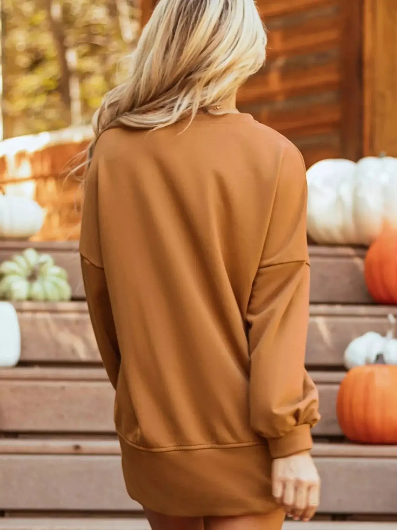 Halloween sweaters Happy Halloween Graphic Notched Long Sleeve Loose Top Happy Halloween Graphic Notched Long Sleeve Loose Top