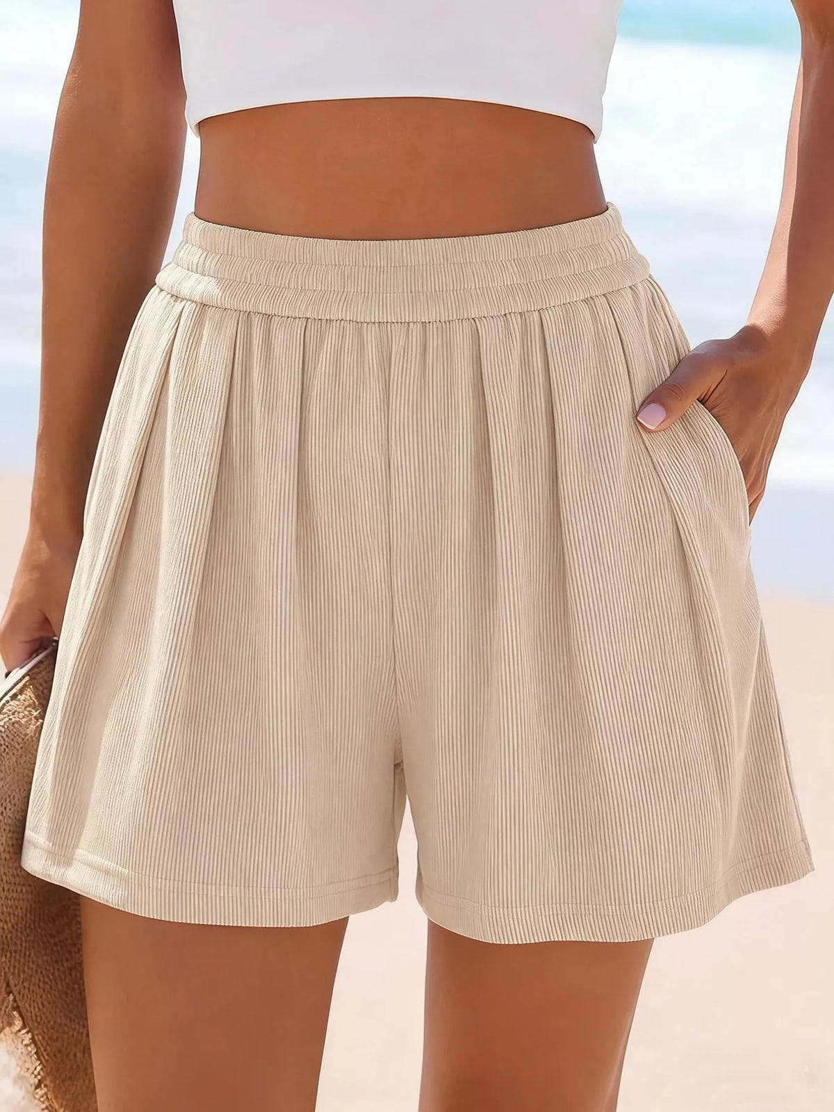High Waisted Ribbed Shorts