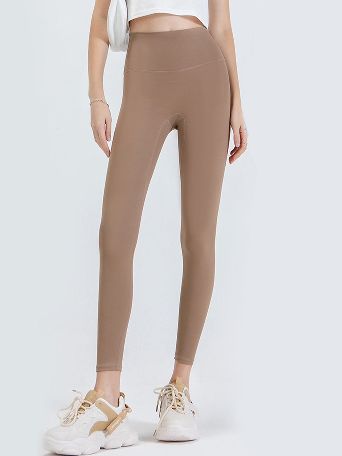 Khaki Wide Waistband Sports Leggings