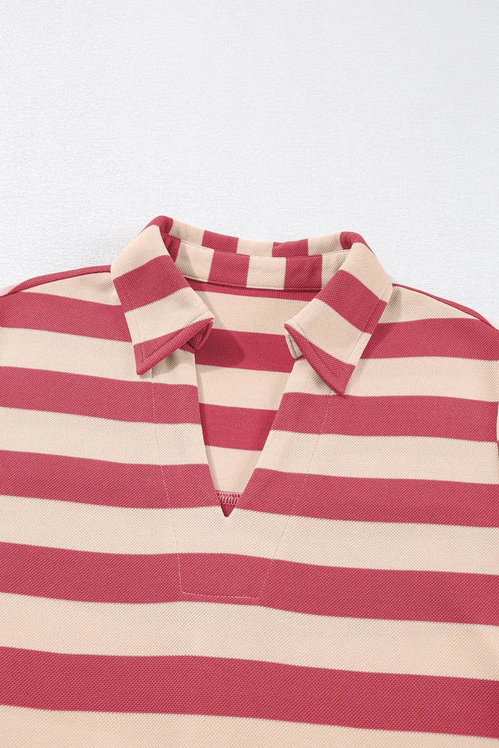 Contrast Striped Johnny Collar Long Sleeve Mini Dress Ladies dresses