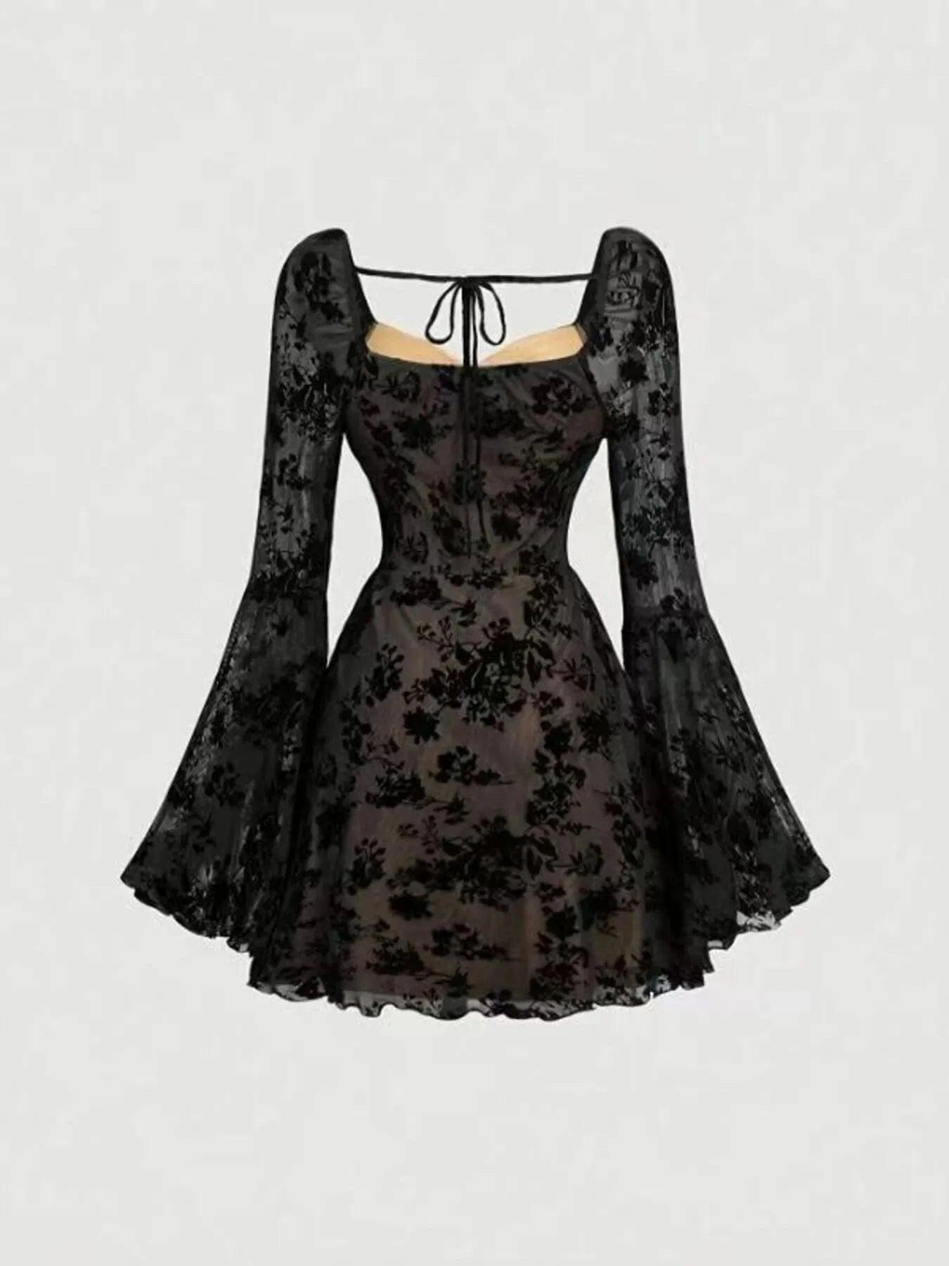 Lace Flare Sleeve Mini Dress Ladies dresses