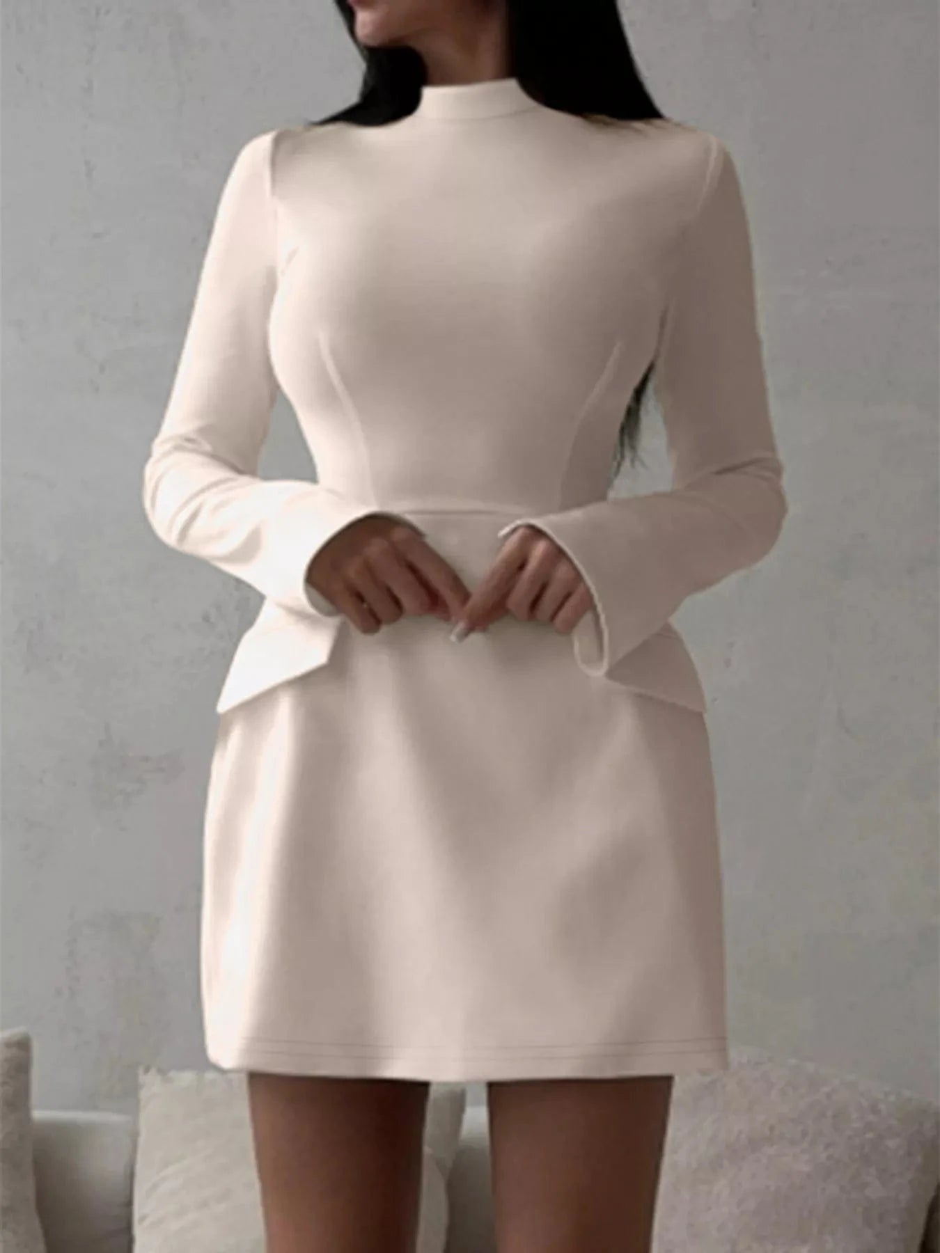 Mock Neck Long Sleeve Bodycon Dress Ladies dresses