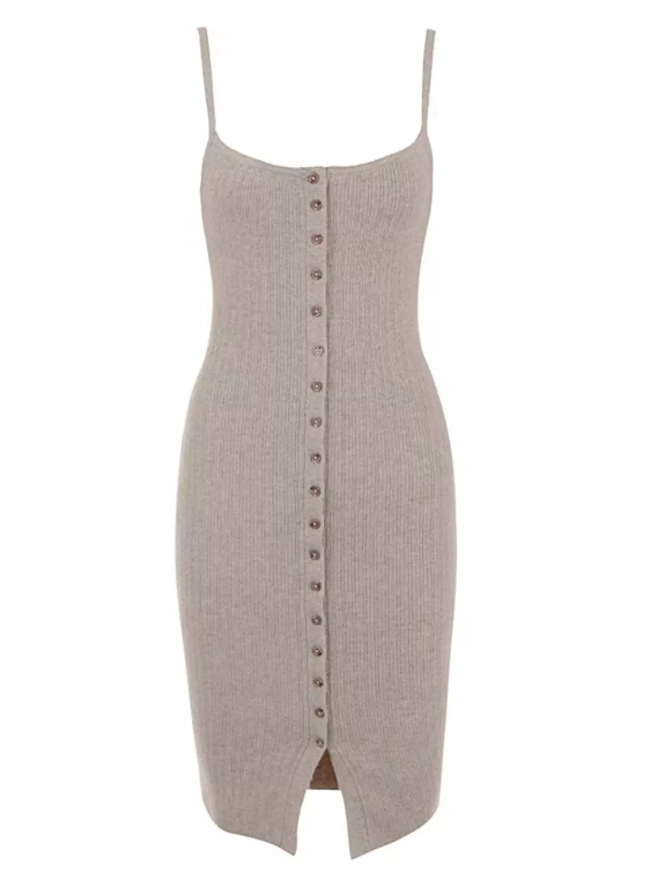 Ribbed Button-Front Bodycon Sweater Dress Ladies dresses