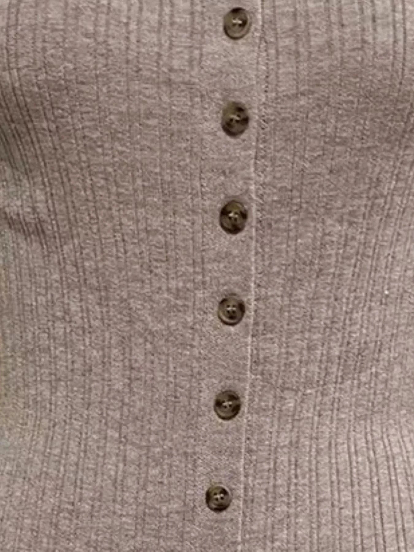 Ribbed Button-Front Bodycon Sweater Dress Ladies dresses