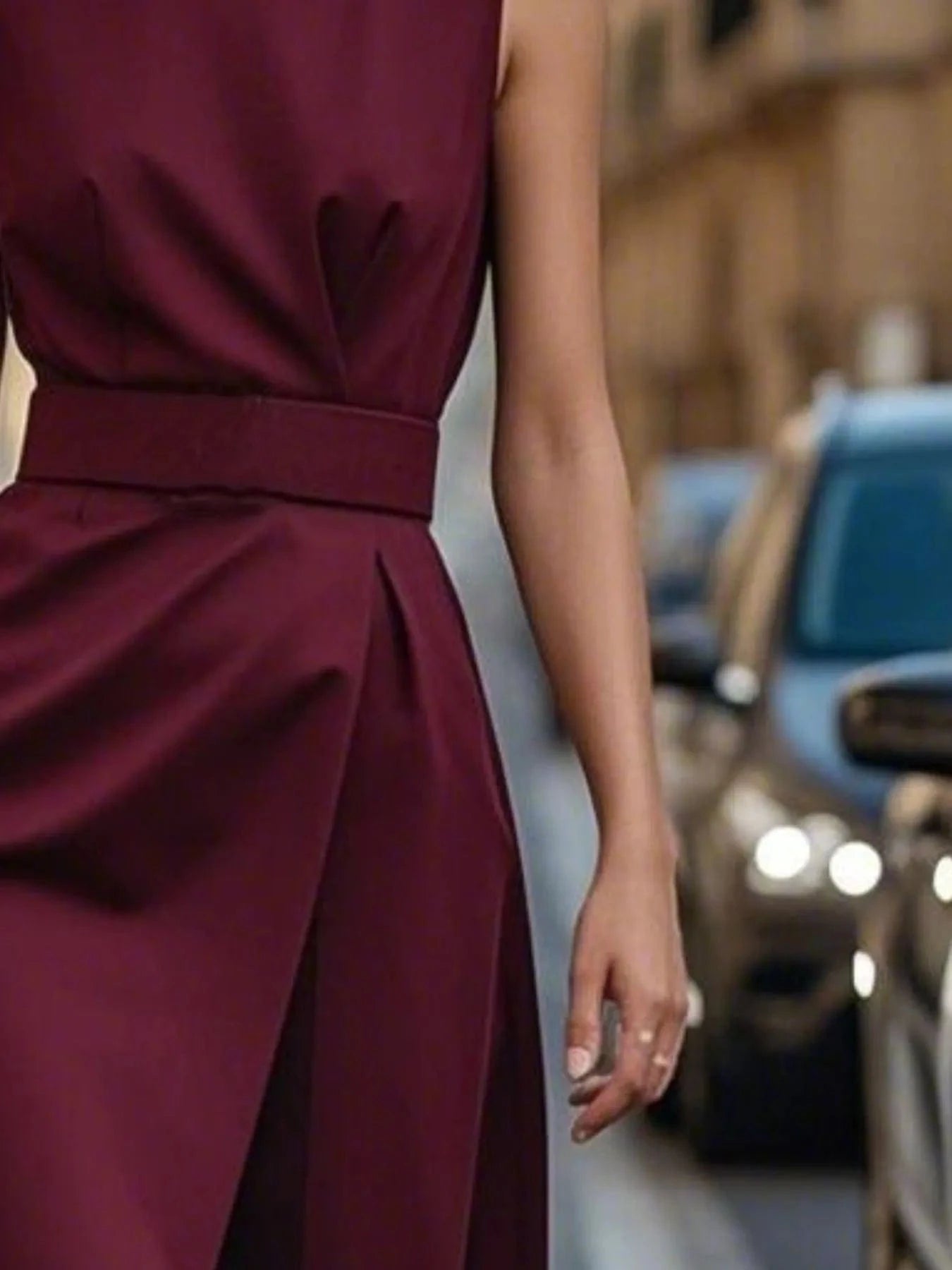 Round Neck Sleeveless Midi Sheath Dress Ladies dresses