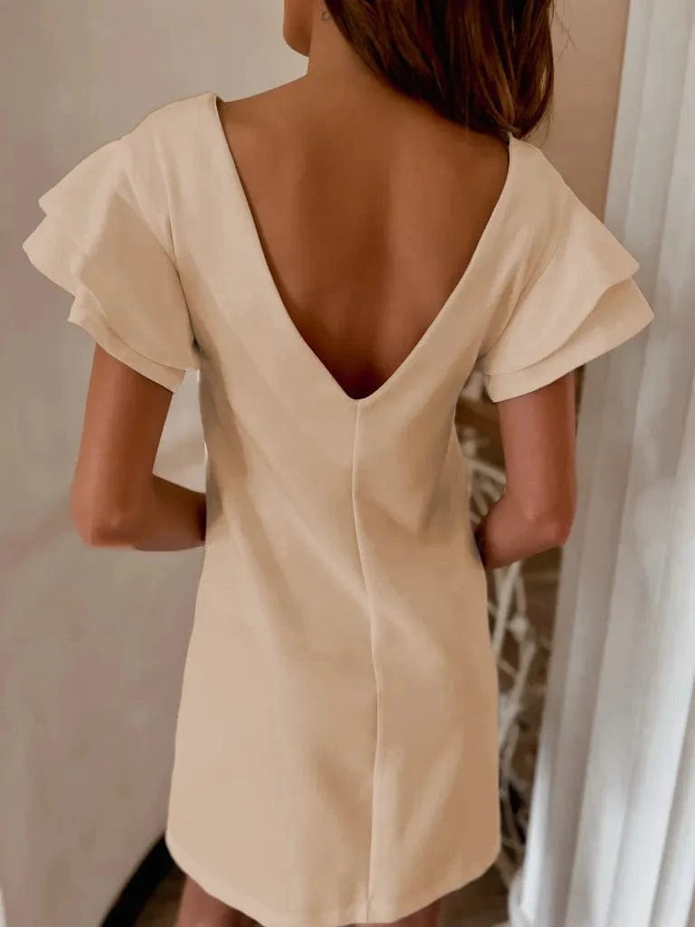 Ruffled Layered Short Sleeve Mini Dress Ladies dresses