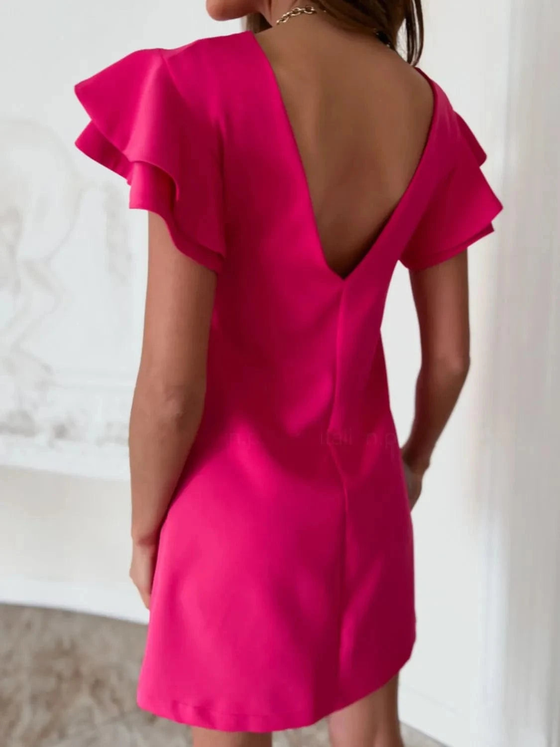 Ruffled Layered Short Sleeve Mini Dress Ladies dresses